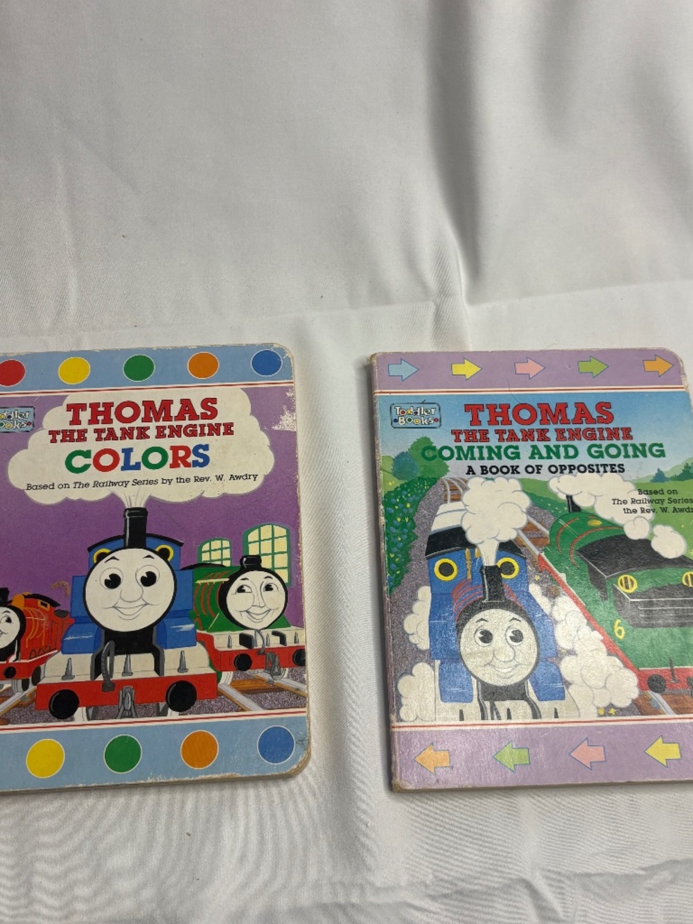 Vintage Lot of 2 Thomas The Tank Engine BOARD BOOKS Color, Opposites 1998